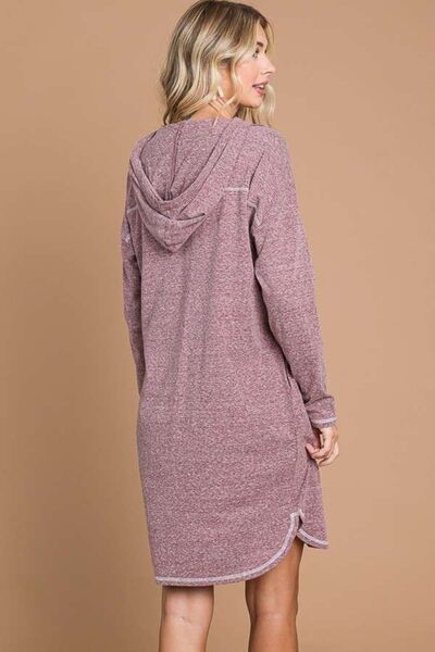 Culture Code Full Size Hooded Long Sleeve Sweater Dress |1mrk.com