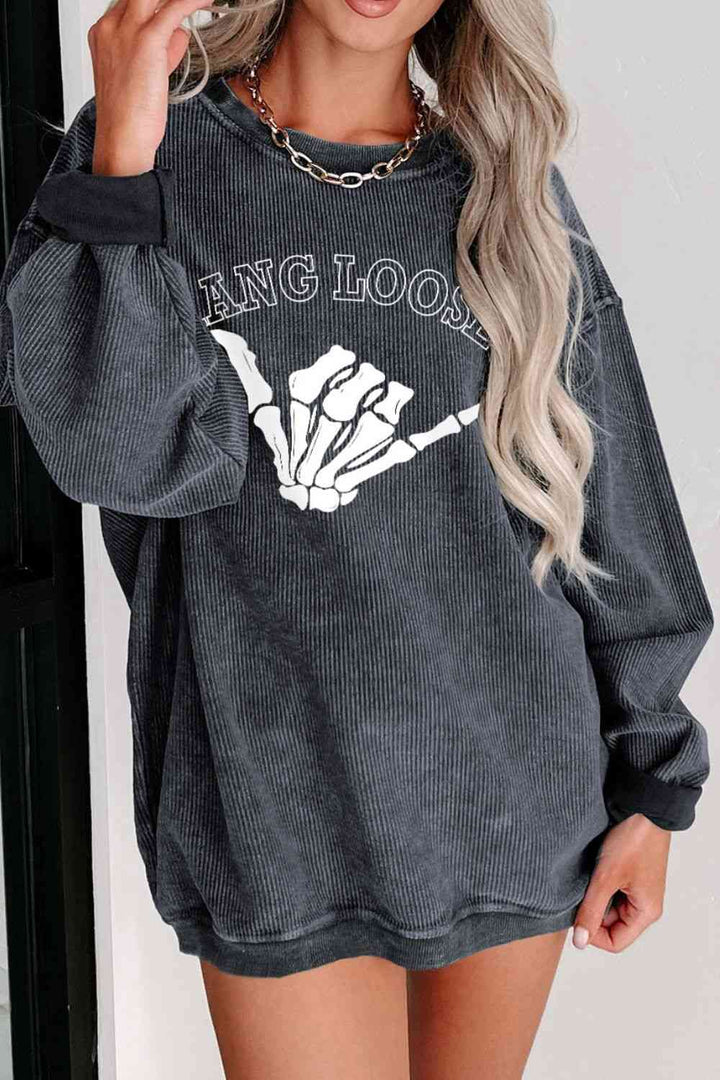 Skeleton Hand Graphic Sweatshirt |1mrk.com