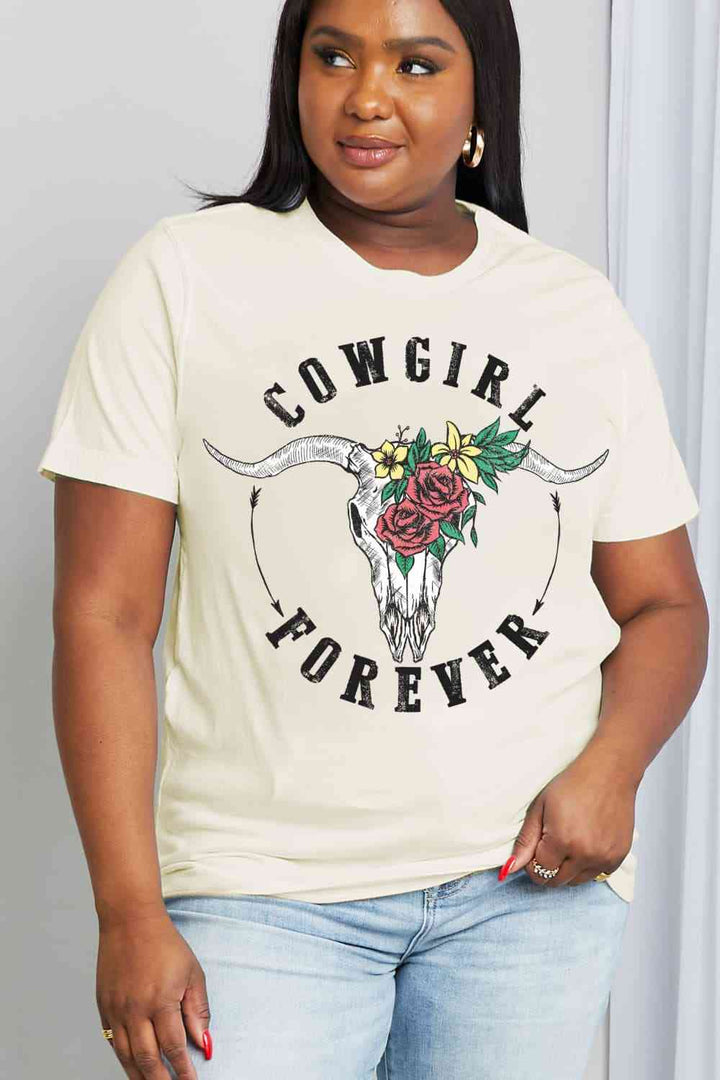 Simply Love Full Size COWGIRL FOREVER Graphic Cotton Tee | 1mrk.com