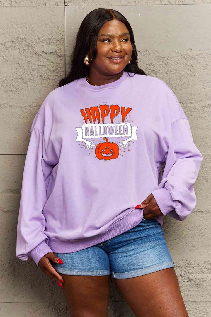 Simply Love Full Size HAPPY HALLOWEEN Graphic Sweatshirt |1mrk.com