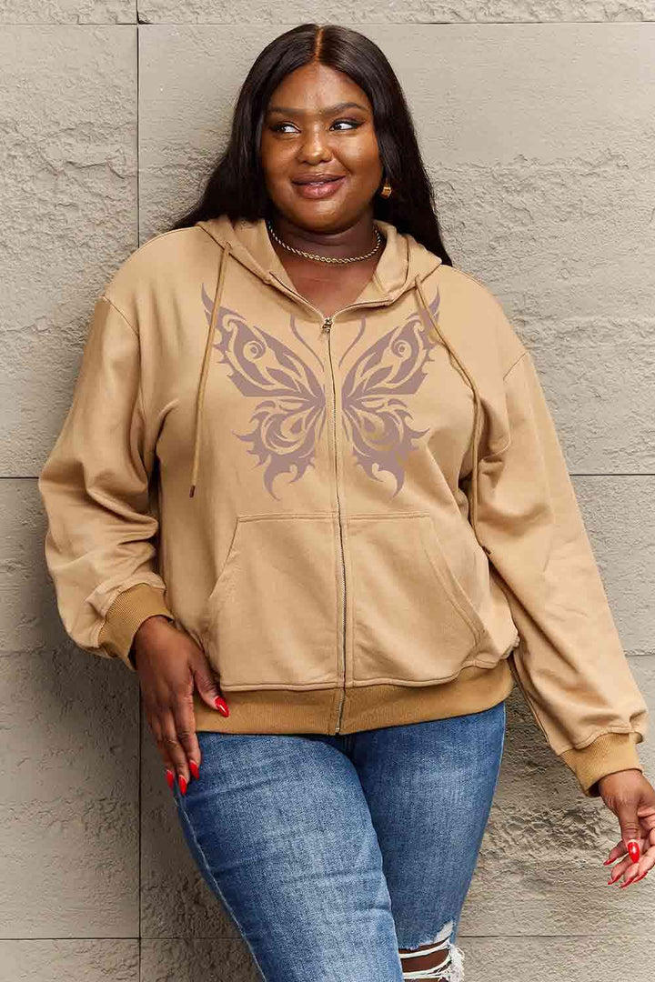 Simply Love Full Size Butterfly Graphic Hoodie | 1mrk.com