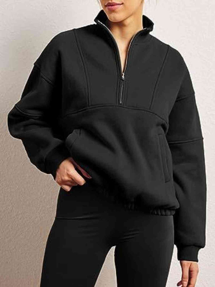 Half-Zip Long Sleeve Sweatshirt |1mrk.com