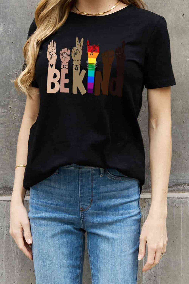 Simply Love Full Size BE KIND Graphic Cotton Tee | 1mrk.com