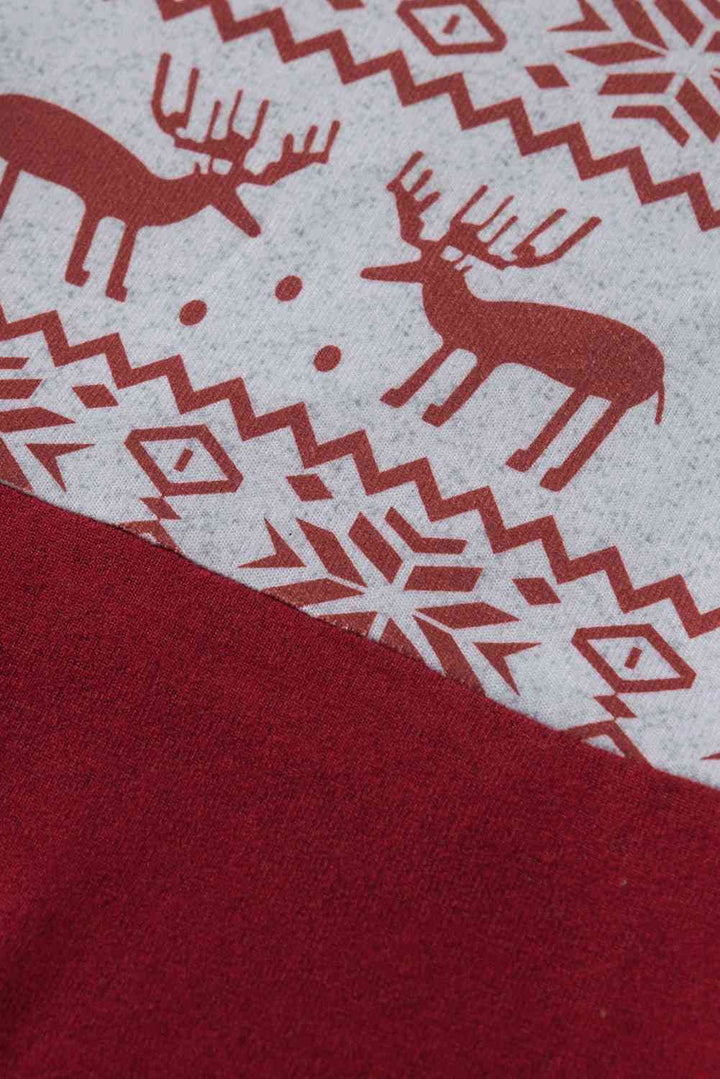 Christmas Reindeer Print Turtleneck Sweatshirt |1mrk.com