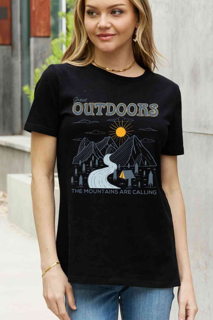 Simply Love Full Size GREAT OUTDOORS Graphic Cotton Tee | 1mrk.com