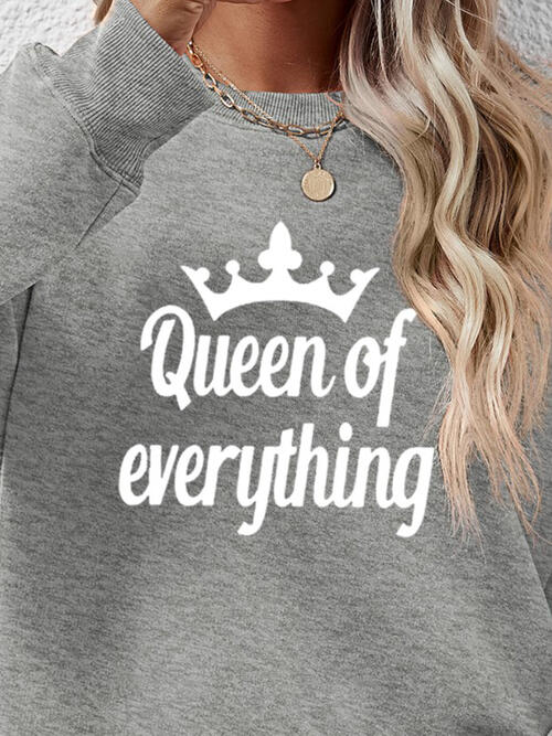 QUEEN OF EVERYTHING Round Neck Sweatshirt |1mrk.com