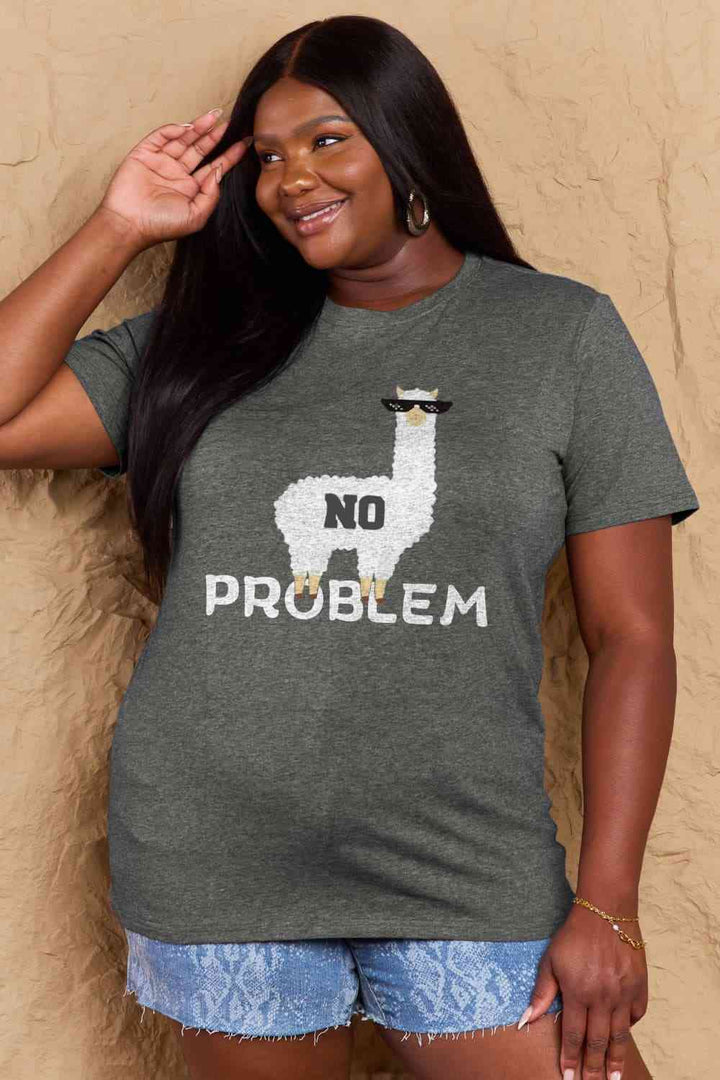 Simply Love Full Size NO PROBLEM Graphic Cotton Tee | 1mrk.com