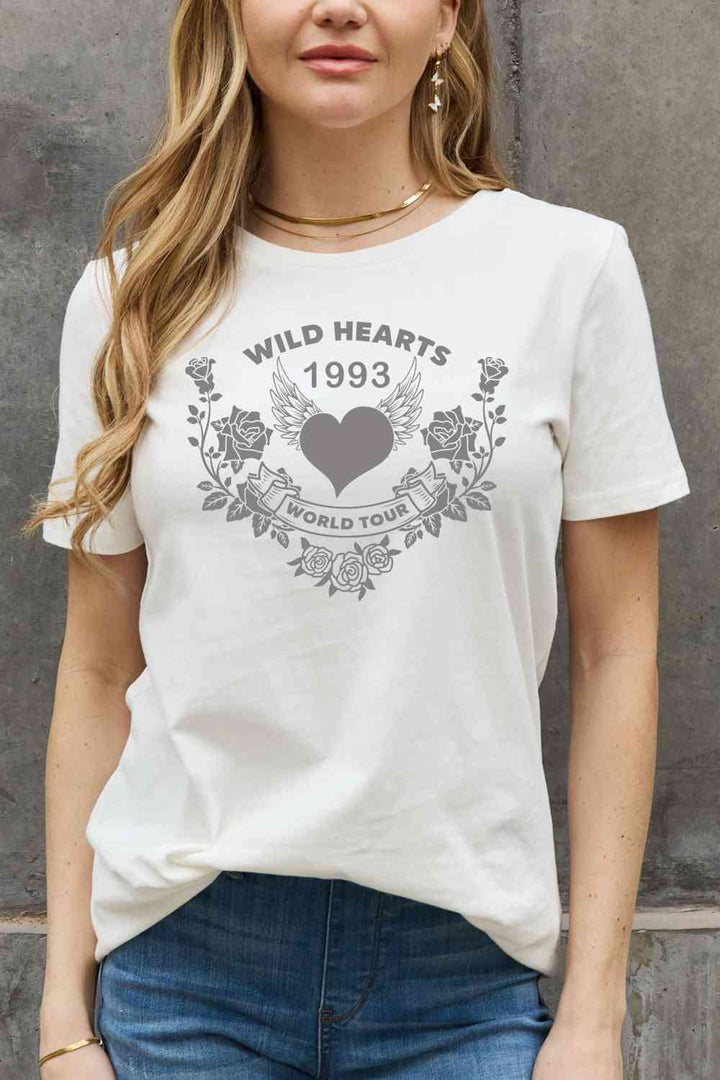 Simply Love Full Size WILD HEARTS 1993  WORLD TOUR Graphic Cotton Tee | 1mrk.com