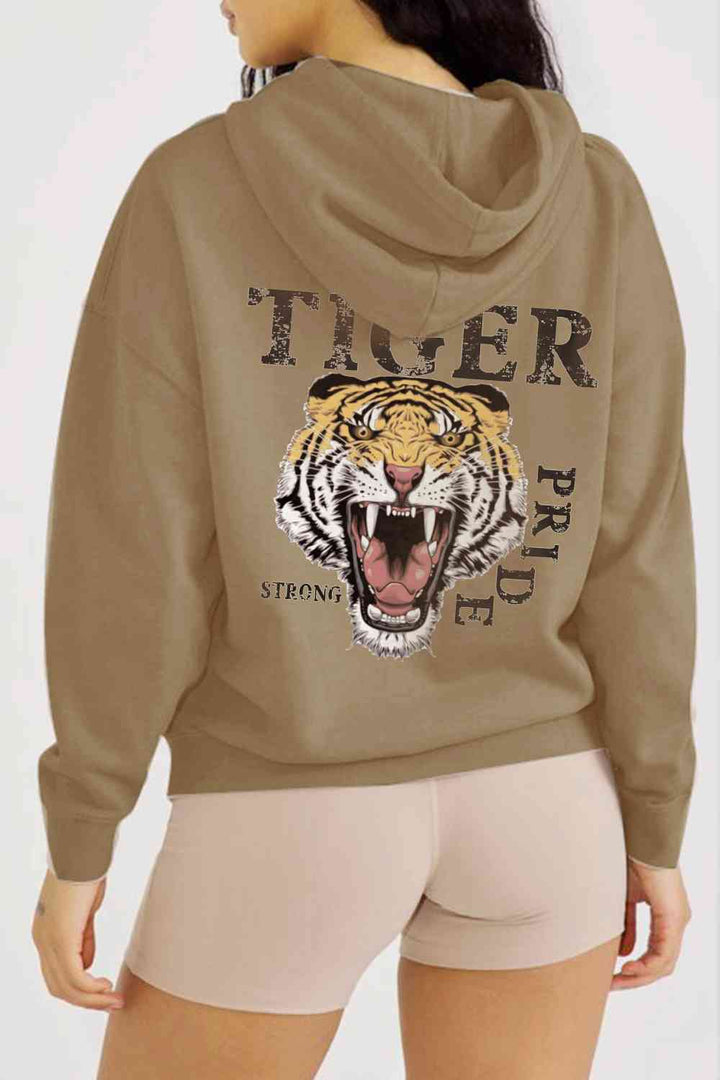 Simply Love Full Size TIGER STRONG PRIDE Graphic Hoodie | 1mrk.com