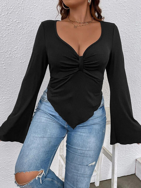 Plunge Flare Sleeve Top | 1mrk.com