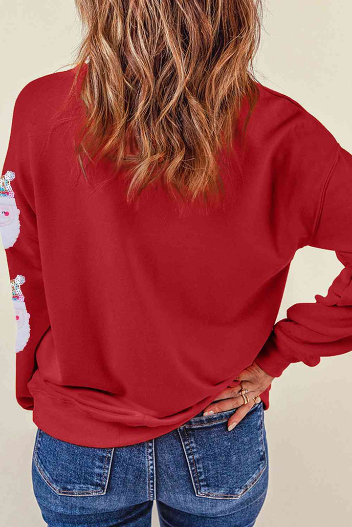 Sequin Santa Long Sleeve Sweatshirt |1mrk.com