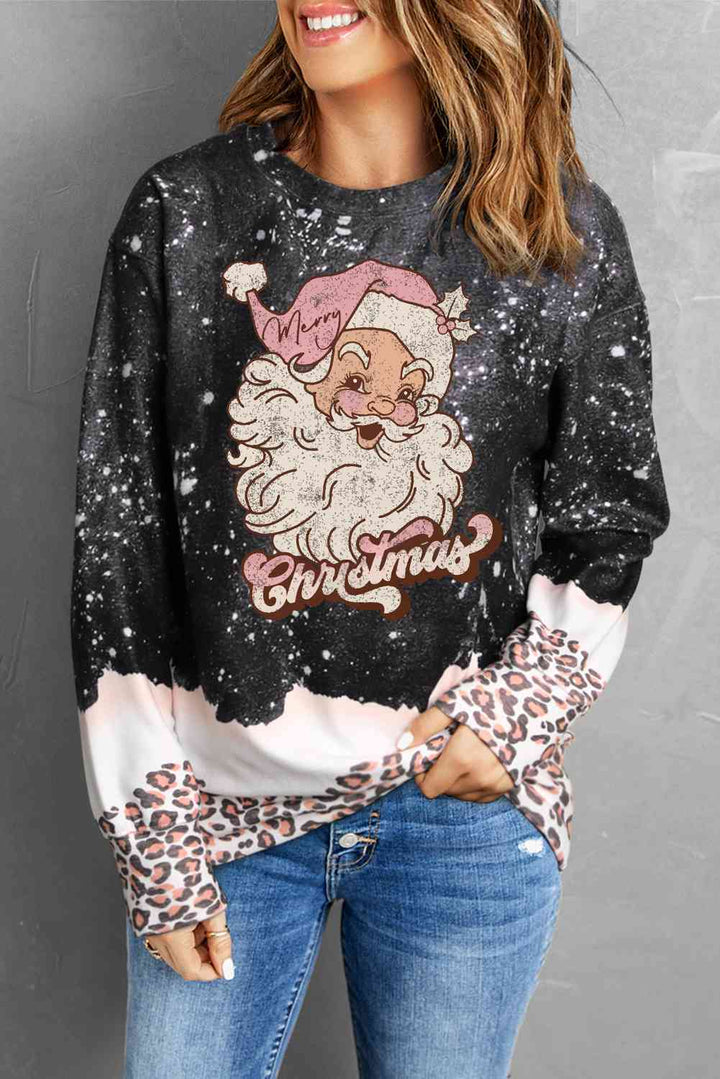 CHRISTMAS Graphic Leopard Sweatshirt |1mrk.com