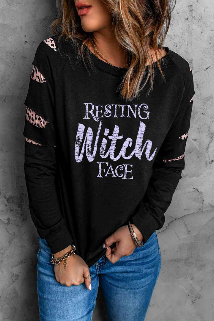 RESTING WITCH FACE Graphic Sweatshirt |1mrk.com