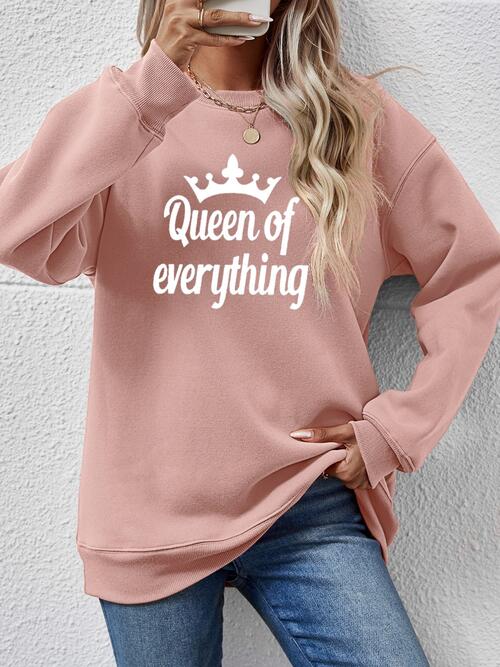 QUEEN OF EVERYTHING Round Neck Sweatshirt |1mrk.com