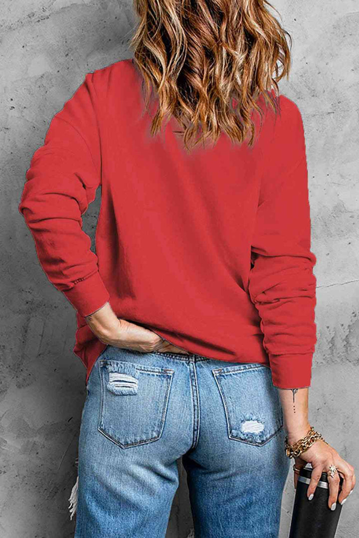 MERRY MAMA Graphic Round Neck Sweatshirt |1mrk.com