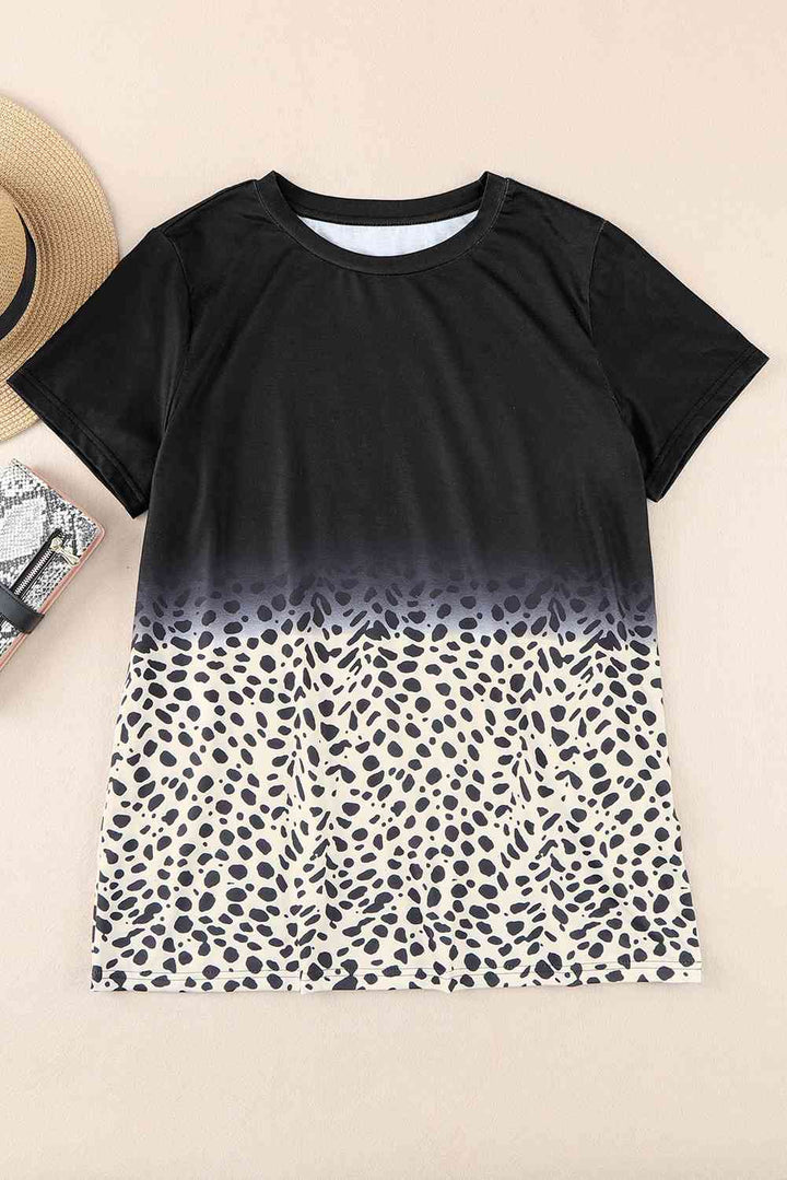 Printed Short Sleeve Round Neck Tee | 1mrk.com