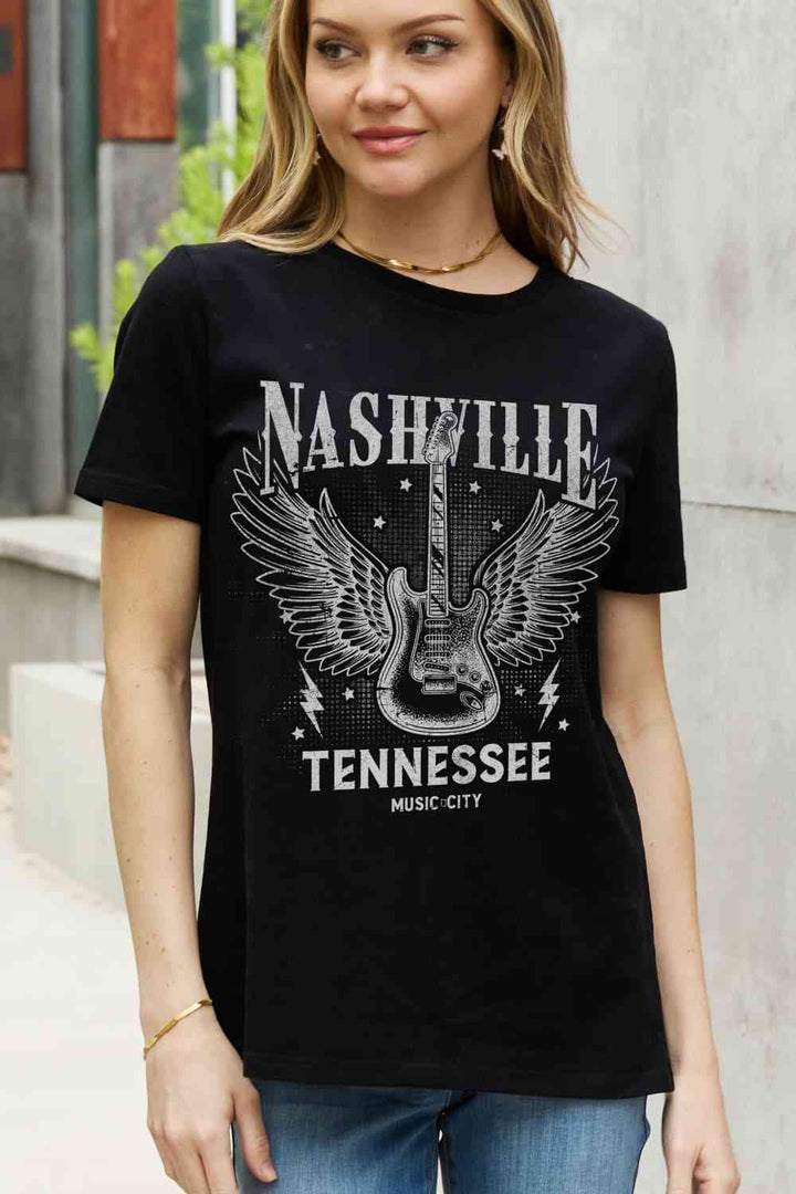 Simply Love Simply Love Full Size NASHVILLE TENNESSEE MUSIC CITY Graphic Cotton Tee | 1mrk.com