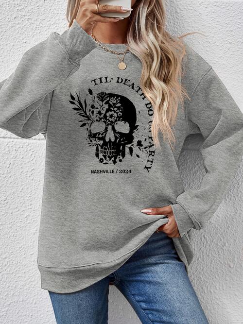 Graphic Round Neck Dropped Shoulder Sweatshirt |1mrk.com