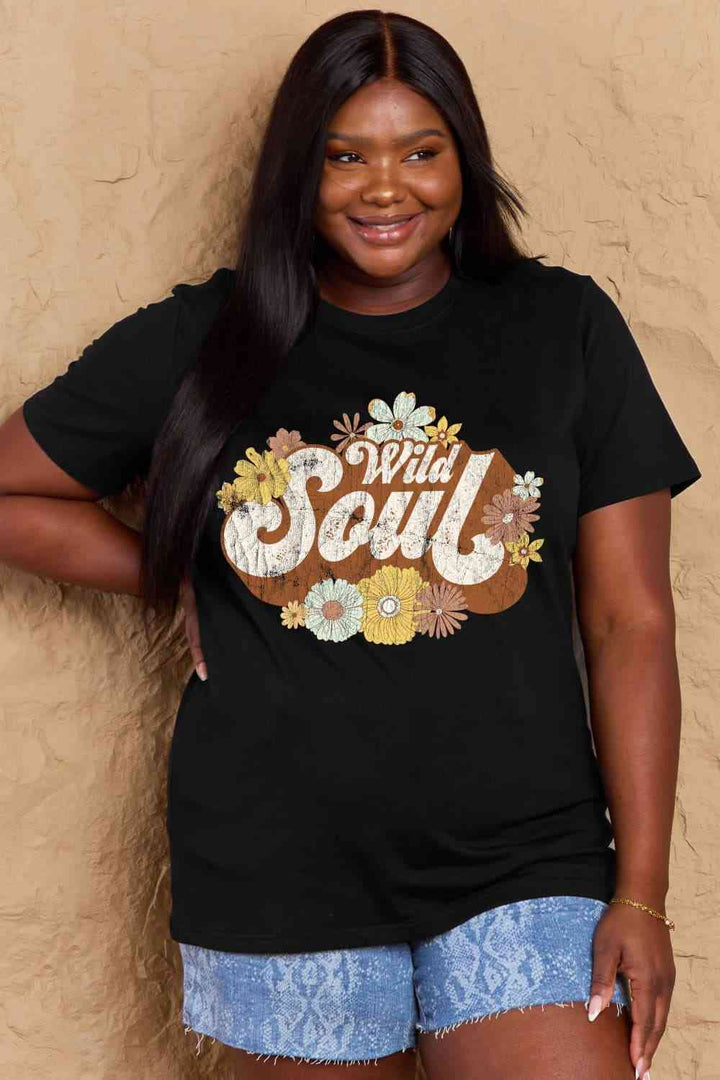 Simply Love Full Size WILD SOUL Graphic Cotton T-Shirt | 1mrk.com