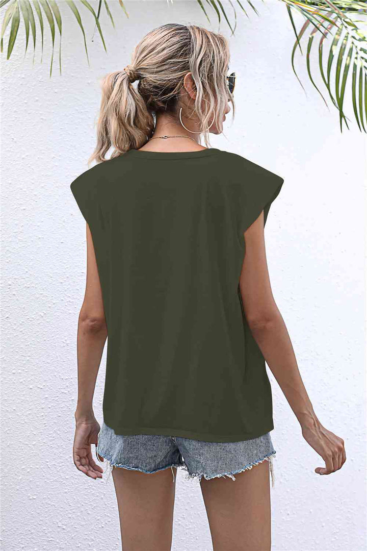 Round Neck Cap Sleeve Tee | 1mrk.com