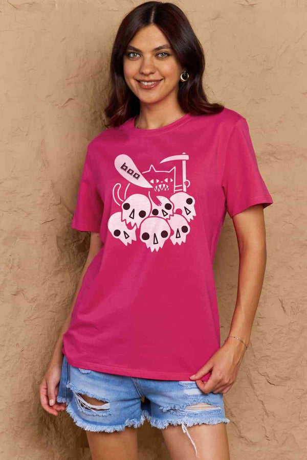 Simply Love Full Size Graphic BOO Cotton T-Shirt | 1mrk.com