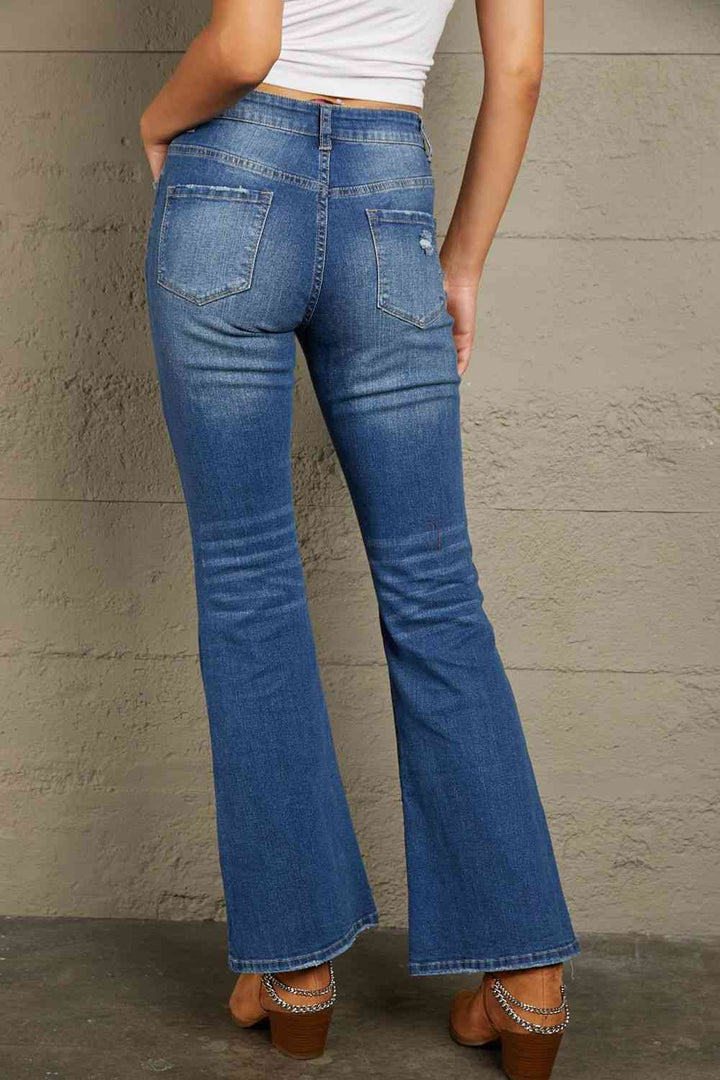 Baeful High Rise Flare Jeans with Pockets | 1mrk.com
