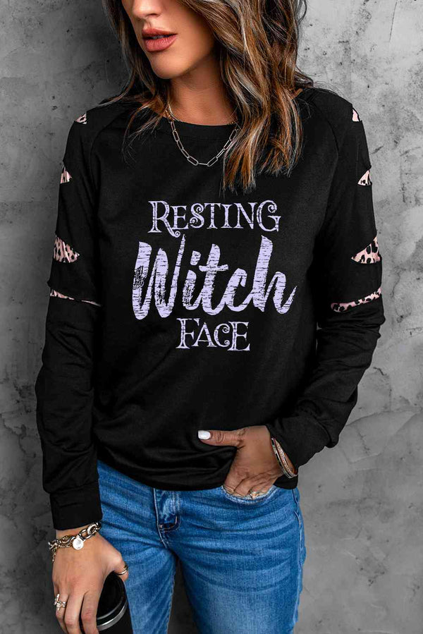 RESTING WITCH FACE Graphic Sweatshirt |1mrk.com