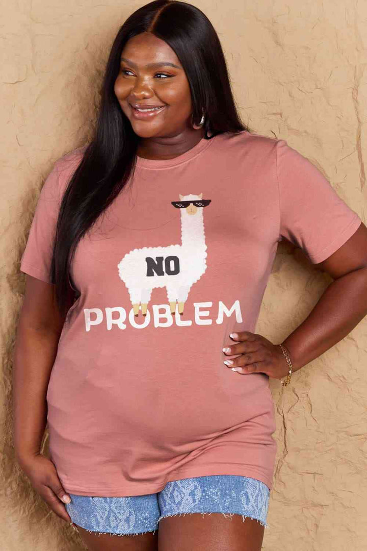 Simply Love Full Size NO PROBLEM Graphic Cotton Tee | 1mrk.com