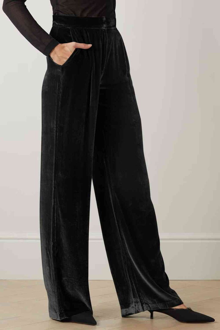 Double Take Loose Fit High Waist Long Pants with Pockets | 1mrk.com