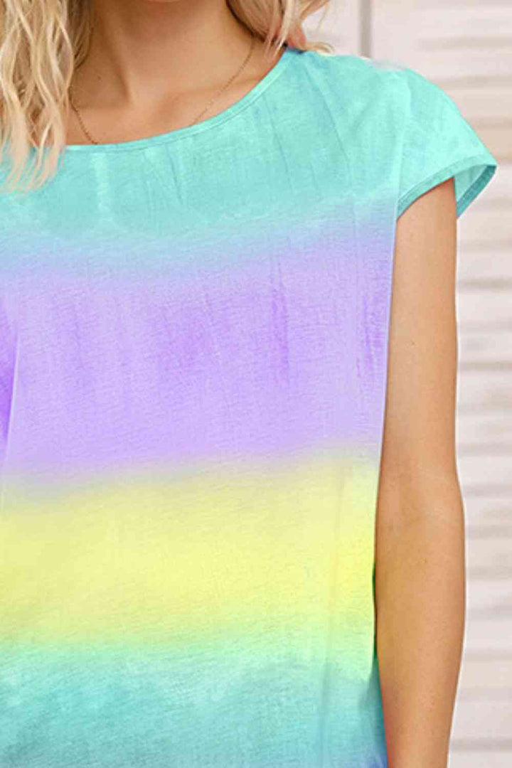 Tie Dye Round Neck Short Sleeve Tee | 1mrk.com