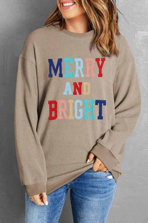 MERRY AND BRIGHT Graphic Sweatshirt |1mrk.com