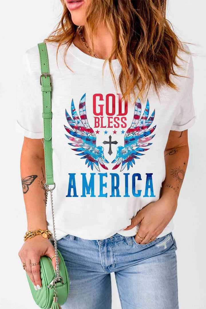 GOD BLESS AMERICA Cuffed Tee Shirt | 1mrk.com