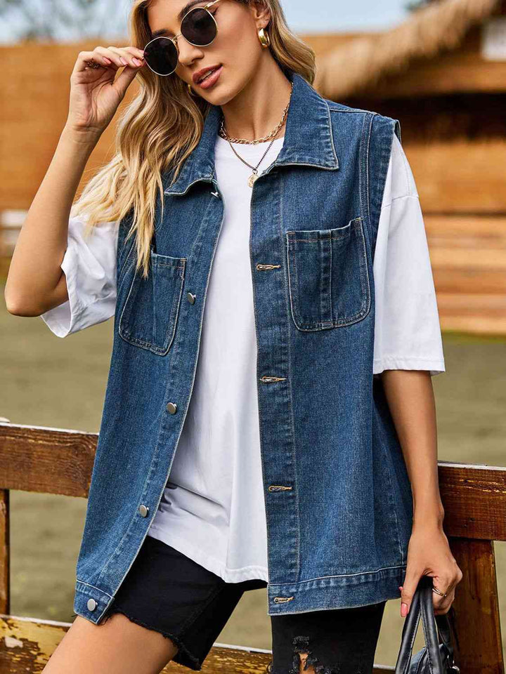 Button Down Denim Vest | 1mrk.com