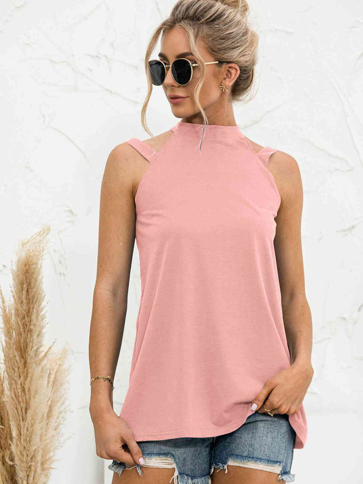 Cutout Mock Neck Tank | 1mrk.com