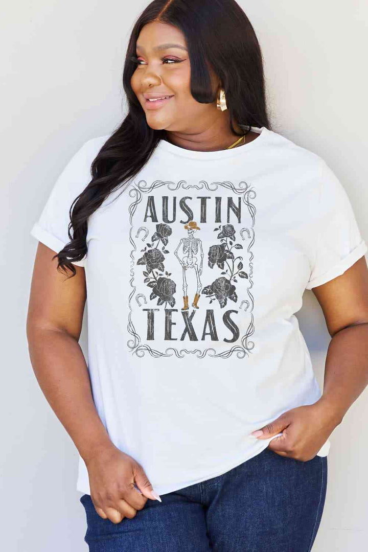 Simply Love Full Size AUSTIN  TEXAS Graphic Cotton T-Shirt | 1mrk.com