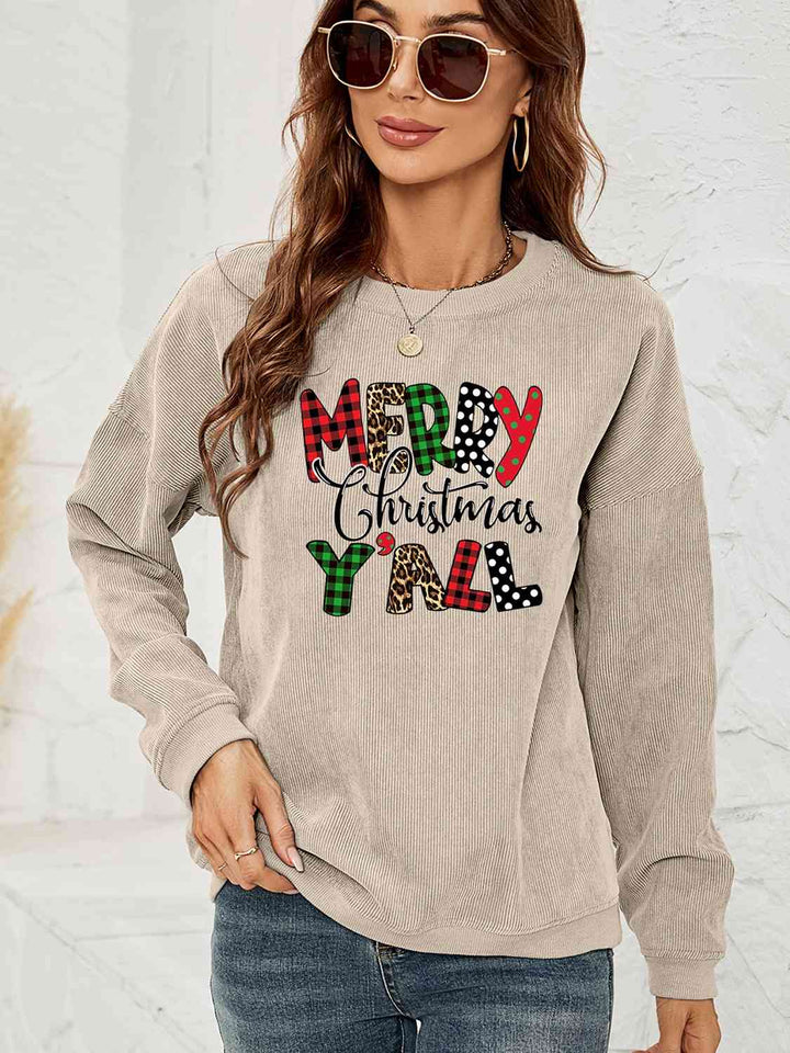 MERRY CHRISTMAS Y'ALL Graphic Sweatshirt | 1mrk.com