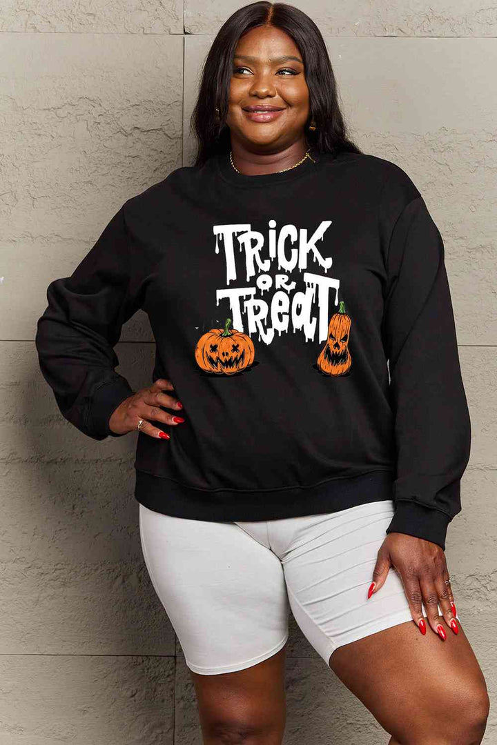 Simply Love Full Size TRICK OR TREAT Graphic Sweatshirt |1mrk.com