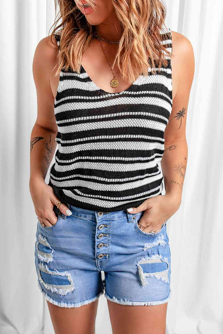 Striped Deep V Tank | 1mrk.com