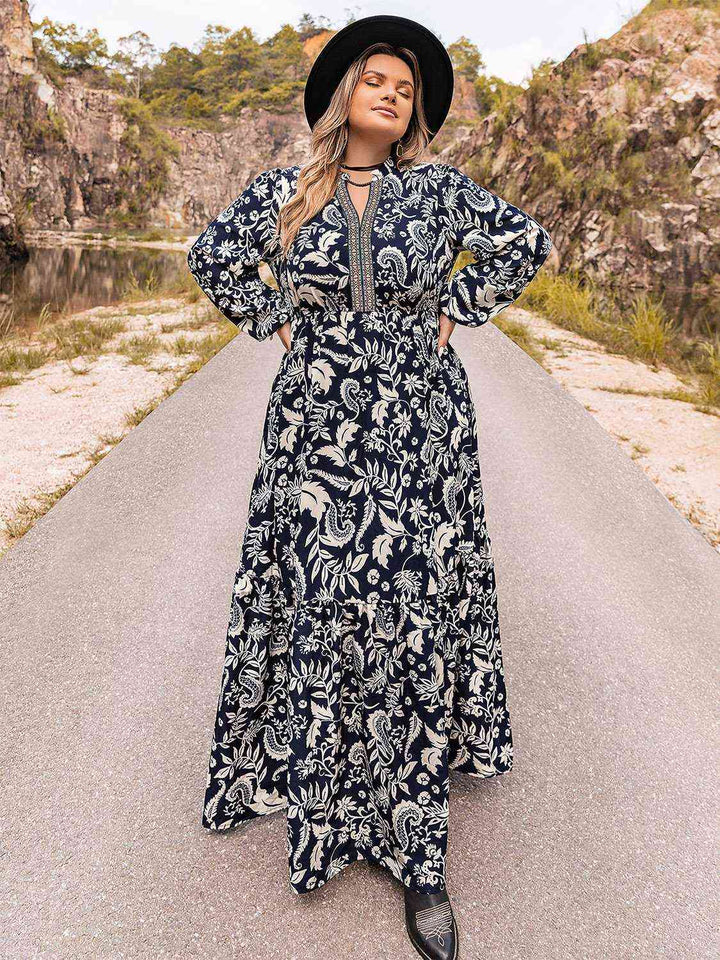 Plus Size Long Sleeve Maxi Dress | 1mrk.com