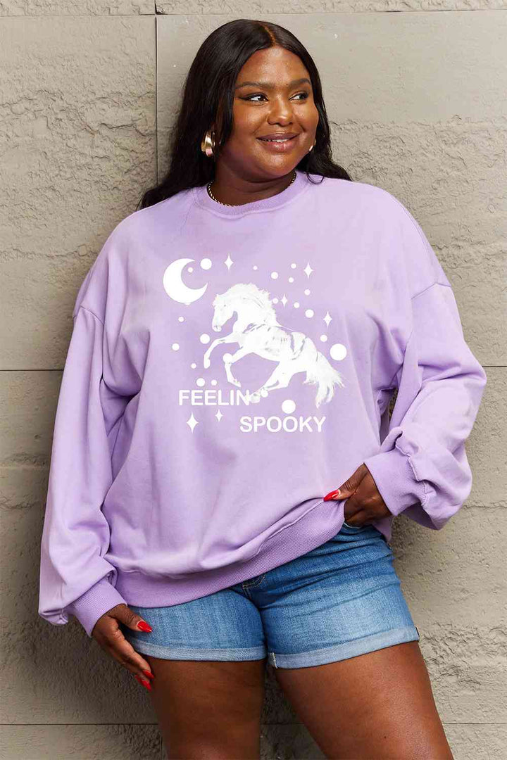 Simply Love Full Size Graphic Drop Shoulder Sweatshirt |1mrk.com