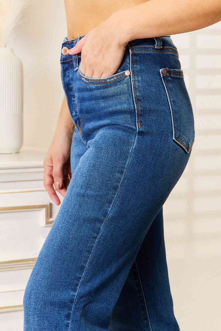 Judy Blue Full Size Straight Leg Jeans with Pockets | 1mrk.com