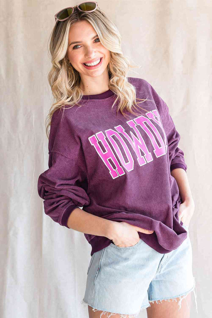 HOWDY Graphic Dropped Shoulder Sweatshirt |1mrk.com