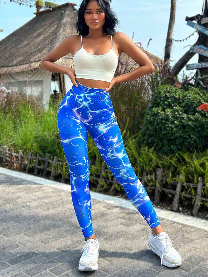 Tie-dye Slim Fit High Waistband Long Active Pants |1mrk.com