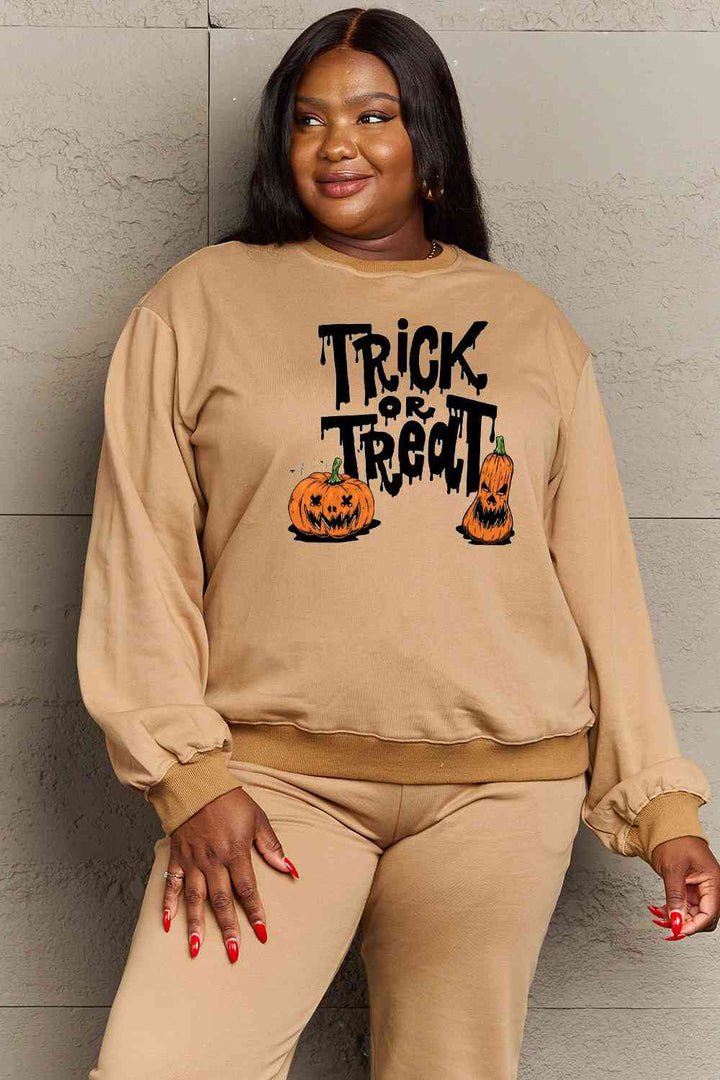 Simply Love Full Size TRICK OR TREAT Graphic Sweatshirt |1mrk.com