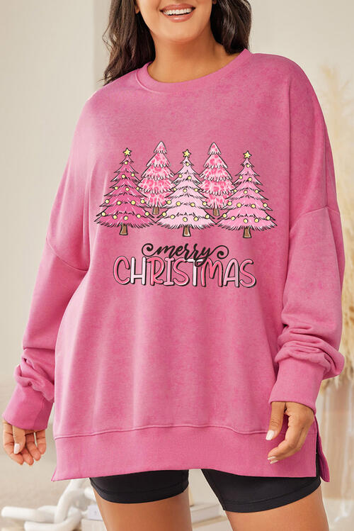 Plus Size MERRY CHRISTMAS Dropped Shoulder Sweatshirt |1mrk.com