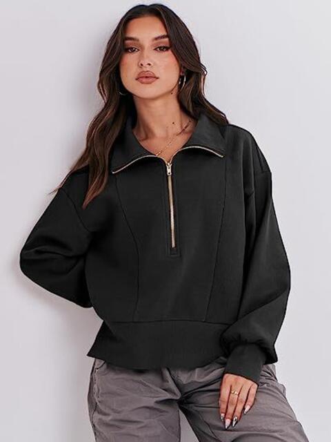 Half Zip Up Collared Sweatshirts |1mrk.com