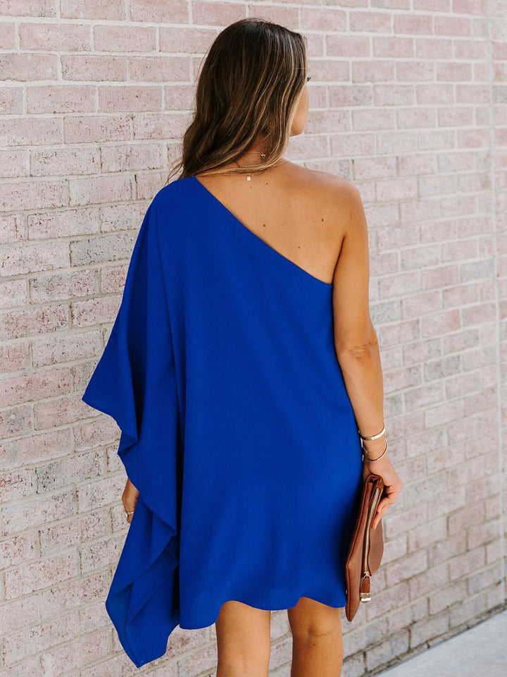 Single Shoulder Kimono Sleeve Mini Dress | Trendsi