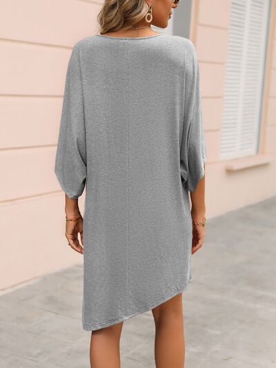 Round Neck Three-Quarter Sleeve Tee Dress | Trendsi