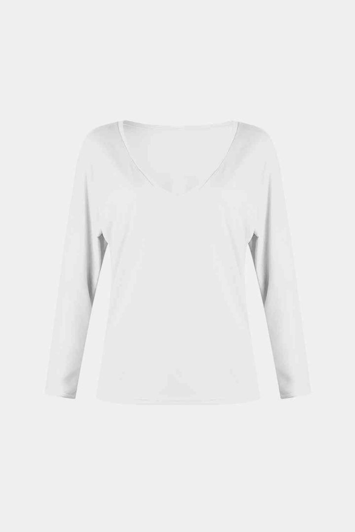 V-Neck Long Sleeve T-Shirt | 1mrk.com
