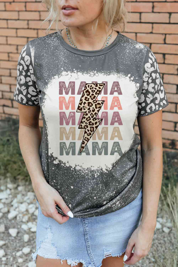 MAMA Leopard Lightning Graphic T-Shirt | 1mrk.com